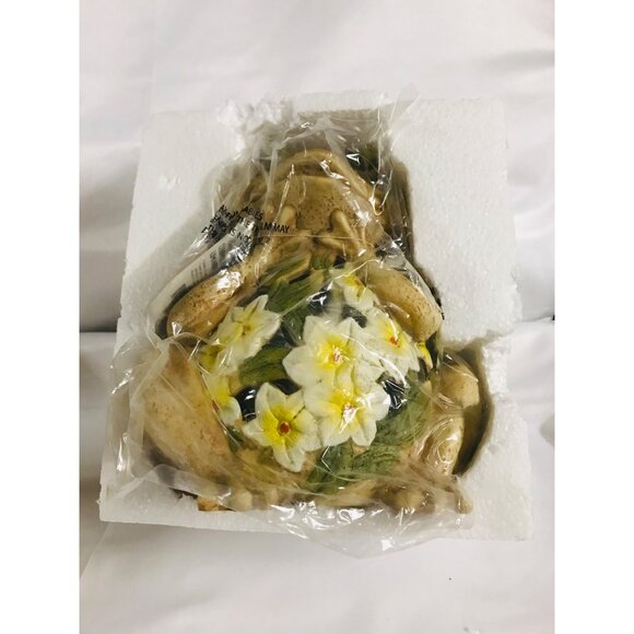 Ceramic Frog Lantern Flameless With Floral Cutout Design - Picture 7 of 8